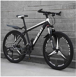 HQQ Fahrräder HQQ 24-Zoll-Mountainbikes, Mens-Frauen-Carbon Steel Fahrrad, 30-Gang-Schaltung All Terrain Mountain Bike mit Doppelscheibenbremse (Color : 27 Speed, Size : Black 3 Spoke)