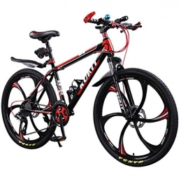 JAEJLQY Mountainbike JAEJLQY Fahrrad-Mountainbike, 24 / 26inch klapp Mountainbike 21 / 24 / 27 / 30 Geschwindigkeit doppel disc bremsen Fahrrad 6 Messer Rad und 3 Messer Rad Mountainbike, Rot, 21speed24in