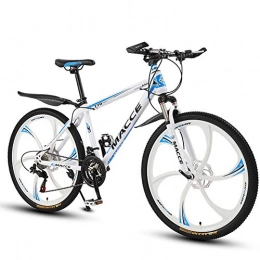 JESU Fahrräder JESU 26 inch Bike High Carbon Stahl Mountainbikes Fahrrad, MTB für Männer / Frauen, Doppelscheibenbremsen Bike, Whiteblue, 21Speed