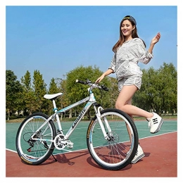 JINSUO Mountainbike JINSUO Aluminiumlegierung Mountainbike 24 Zoll Fahrrad 23 / 24 / 27 / 30 Geschwindigkeit Mountainbike Doppelscheibenbremse mit Stoßdämpfung Fahrrad (Color : FT White and Blue, Size : 30speed)