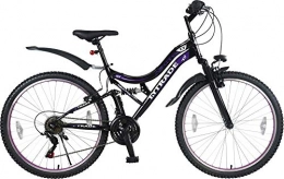 Unbekannt Mountainbike k 26 Zoll Kinder Jugend Damen Mädchen Mountainbike MTB JUGENDFAHRRAD Vollgefedert Fahrrad KINDERFAHRRAD Mädchenfahrrad Rad Bike 21 Gang Nikita Schwarz Lila TYT19-017