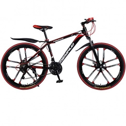 JUZSZB Mountainbike Kohlenstoffstahl Mountainbike Outroad Mtb , 26 Zoll Mountainbike Erwachsene 27 Arten Von Geschwindigkeitsänderungen Doppelscheibenbremsgeschwindigkeit Stoßdämpfung Aus Aluminiumlegierung Schwarz Rot C