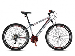 KRON Fahrräder KRON Vortex 4.0 Mountainbike 27.5 Zoll | 21 Gang Shimano Schaltung mit V-Bremse | 16 Zoll Rahmen MTB Erwachsenen Jugend Fahrrad | Grau Rot