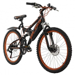 KS Cycling Mountainbike KS Cycling Jugendfahrrad Mountainbike Fully 24'' Bliss schwarz-orange RH 38 cm