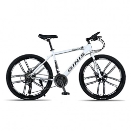 LHQ-HQ Mountainbike LHQ-HQ Studentenauto Scheibenbremse 26 Zoll 30 Geschwindigkeit High Carbon Stahl Zehnrad Erwachsenen Fahrrad Männlich Und Weiblich Rennrad, Weiß