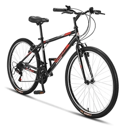 LLF Mountainbike LLF Fahrrad, 26-Zoll-Mountainbike, 21-Fach Doppel-scheibenbremse-Pendler Fahrradfahren Zur Arbeit für Mannfrau Teen(Size:26inch, Color:Schwarz)