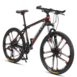 LLF Mountainbike LLF Fahrrad, 26 Zoll Räder Mountainbike für Erwachsene Fahrräder Tragbare Stadt Pendler Fahrrad Full Suspension MTB Bikes 27 Geschwindigkeitsscheibenbremsen für Frauen Männer(Size:26inch, Color:rot)