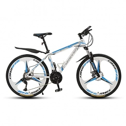 LLF Mountainbike LLF Fahrrad, Faltende Dämpfung Mountainbike 24 Zoll, 3 Messer Räder 21 / 24 / 27 / 30 Geschwindigkeitsräder Dual Suspension Lightweight Fahrrad für Erwachsene(Size:21 Speed, Color:Weiß)