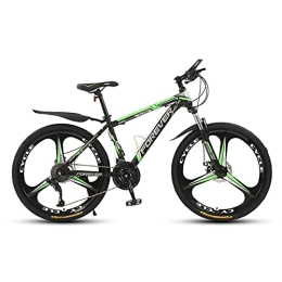 LLF Mountainbike LLF Fahrrad, Faltende Dämpfung Mountainbike 24 Zoll, 3 Messer Räder 21 / 24 / 27 / 30 Geschwindigkeitsräder Dual Suspension Lightweight Fahrrad für Erwachsene(Size:30 Speed, Color:Grün)