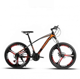 LUO Mountainbike LUO Fahrrad, 24-Zoll-Mountainbike für Erwachsene, Doppelscheiben-Bremsräder, Strand-Schneemobilfahrrad, Upgrade-Rahmen aus kohlenstoffhaltigem Stahl, Aluminiumlegierungsräder, Orange, 27-Gang