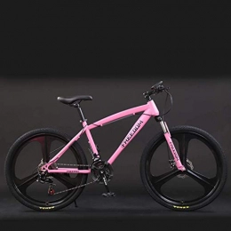 LUO Mountainbike LUO Fahrrad, 26-Zoll-Mountainbike für Erwachsene, Doppelscheibenbremsfahrräder für Teenager, Strandschneerad, integrierte Räder aus Magnesiumlegierung, Mann, Frau, Allzweck, Pink, 30-Gang
