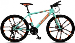 LYQZ Mountainbike LYQZ Robust 24-Zoll-Mountainbikes, Doppelscheibenbremse Hardtail Mountainbike, Herren Damen High-Carbon Stahl All Terrain Alpine Fahrrad (Color : 21 Speed, Size : Blue 10 Spoke)