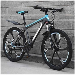 Lyyy Mountainbike Lyyy 26 Zoll Männer Mountain Bikes, High-Carbon Stahl Hardtail Mountainbike, Berg Fahrrad mit Federung vorne Adjustable Seat YCHAOYUE (Color : 30 Speed, Size : Cyan 6 Spoke)