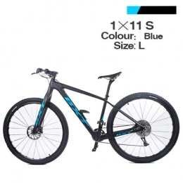 Mdsfe Mountainbike Mdsfe BXT 29 Zoll Kohlefaser Mountainbike 1 * 11-Gang Doppelscheibenbremse 29"MTB Herren Fahrrad 29er Rad S / M / L Rahmen komplettes Fahrrad - L blau