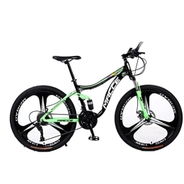 SHANRENSAN Mountainbike Mountainbike, 26-Zoll-Mountainbike, 21 / 24 / 27-Gang-Mountainbike, Doppelt StoßDäMpfendes Mountainbike, Weiches Heckrad, Doppelte Scheibenbremse(Grün, 3 Speichen, 21-Gang)