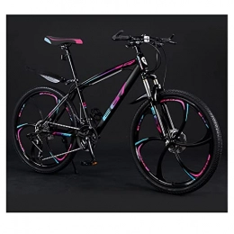 SHANRENSAN Mountainbike Mountainbike, Cross-Country-Mountainbike, 24-Zoll-26-Zoll-Mountainbike, Doppelscheibenbremse, Herren- Und Damen-Mountainbike Mit Variabler Geschwindigkeit(Buntes Blau-Sechs-Messerrad, 26 Zoll)