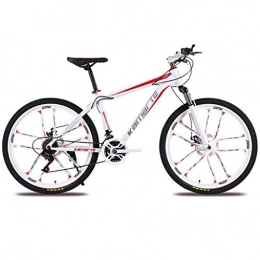 WGYDREAM Fahrräder Mountainbike Mountain Bike MTB 26” Damen / Herren-Gebirgsfahrrad 21 / 24 / 27 Speed ​​Carbon Stahlrahmen Vorderradaufhängung Integral Rad Mountainbike Mountain Bike MTB ( Color : White , Size : 24speed )