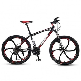 Dsrgwe Mountainbike Mountainbike, Mountainbike / Fahrräder, Vorderradaufhängung und Dual Disc Brake, 26inch Räder, Carbon-Stahlrahmen, 21-Gang, 24-Gang, 27-Gang (Color : Black+Red, Size : 24-Speed)