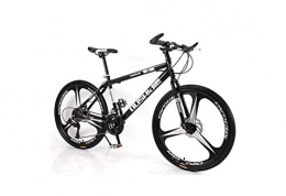 DYM Mountainbike Mountainbike Unisex Mountainbike 21 / 24 / 27 / 30 Speed ​​Stahlrahmen 26 Zoll 3-Speichen-Räder Fahrrad Doppelscheibenbremse Für Studenten, Schwarz, 14 Zoll