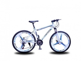 DYM Mountainbike Mountainbike Unisex Suspension Mountainbike, 24 Zoll 3-Speichen-Laufräder Rahmenfahrrad Aus Kohlenstoffstahl, 21 / 24 / 27 Speed ​​Double Disc Brake Commuter City, Blau, 21 Geschwindigk