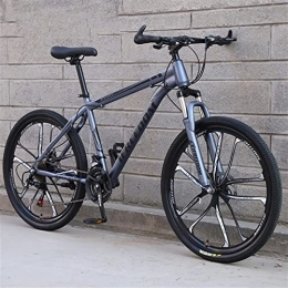 QCLU Mountainbike QCLU 26-Zoll-Mountainbike, 21-Gang- Scheibenbremsen Hardtail MTB, Trekking Bike Männer Fahrrad Mädchen Fahrrad, volles Suspension Mountainbike (Color : Gray)