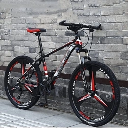 QCLU Mountainbike QCLU 26-Zoll-Mountainbike, Full-Stahl-Federstruktur, Federgabel, Scheibenbremse 21 / 24 Geschwindigkeit Trekking Bike Männer Fahrrad Mädchen Fahrrad (Color : Red-C, Größe : 21-Speed)