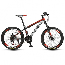 QMMD Mountainbike QMMD Kinder MTB 24 Zoll, 24-Gang Mountainbike, Rahmen aus Kohlenstoffstahl, Mädchen / Jungen Hardtail MTB, Gabel-Federung Fahrräder, Fahrrad mit Scheibenbremsen, Red Spokes, 24 Speed