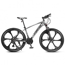 QMMD Mountainbike QMMD MTB Erwachsenen, 26 Zoll Alu Rahmen Mountainbike, 4 Farben Mit Gabelfederung Hardtail MTB, 24-27-30-Gang Mountainbike, Damen und Herren Trekkingrad, White 6 Spoke, 27 Speed