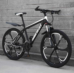 QZMJJ Fahrräder QZMJJ Off-Road Radfahren, Mountainbike High Carbon Stahlrahmen-Scheibenbremsen Stodmpfung Erwachsene Fahrrad Racing (Color : Black White, Size : 21 Speed)
