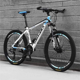 QZMJJ Fahrräder QZMJJ Off-Road Radfahren, Mountainbike Stahlrahmen 26 Zoll Doppelscheibenbremse City Road Fahrrad for Erwachsene (Color : White Blue, Size : 21 Speed)