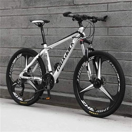 WJSW Mountainbike Reiten Dämpfung Mountainbike, 26 Zoll Dual Suspension Mountainbike High Carbon Steel Frame (Farbe: Weiß schwarz, Größe: 21 Geschwindigkeit)