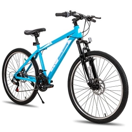 ROCKSHARK Fahrräder ROCKSHARK Huntaway 26 Zoll Mountainbike Scheibenbremse Fahrrad Erwachsene Fahrrad 21 Geschwindigkeit Herren und Damen Studenten Radfahren MTB Fahrrad Blau Jugend Jugendliche