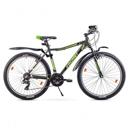 ROMET Mountainbike ROMET Rambler Junior Mountainbike 26 Zoll, 21-Gang Kettenschaltung, mit Federgabel und LED-Licht, Alurahmen Grün