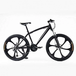 RSJK Mountainbike RSJK Adult Mountain Bike Fashion Solid Color Mountain Bike 26" 21 / 24 / 27 Variable Speed One Wheel Shock Absorber Front Two Disc Brake@Reine Schwarze 6 Messer integriert_27-Gang 24 Zoll