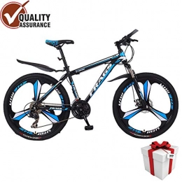  Mountainbike Running Mountainbike 26 Zoll 21 / 24 / 27 Speed Bikes Aluminiumlegierung Rahmen Mountainbike Mechanisches Doppelscheibenbremsrad, Black Blue, 24 inch 27 Speed