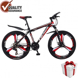  Mountainbike Running Mountainbike 26 Zoll 21 / 24 / 27 Speed Bikes Aluminiumlegierung Rahmen Mountainbike Mechanisches Doppelscheibenbremsrad, Black red, 24 inch 27 Speed