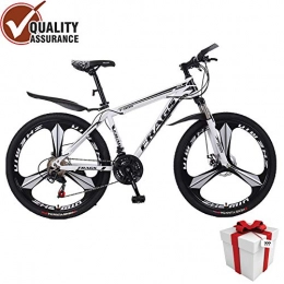  Mountainbike Running Mountainbike 26 Zoll 21 / 24 / 27 Speed Bikes Aluminiumlegierung Rahmen Mountainbike Mechanisches Doppelscheibenbremsrad, White Black, 24 inch 21 Speed