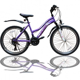 Talson Mountainbike Talson 26 Zoll Mountainbike Mädchen Kinder Fahrrad mit Gabelfederung & Beleuchtung 21-Gang Lila 26AuroraPurple