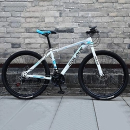 TOPYL Mountainbike TOPYL Männer's Mountainbike, Hoch-kohlenstoffstahl Hardtail MTB, Fahrrad Mit Einstellbar Memory-Schaum Sitz Weiß Und Blau 24", 24-Gang