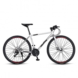 CDPC Mountainbike Unisex 700C Mountainbike, 27-Gang City Mountainbike für Erwachsene und Jugendliche, Carbon Stahl Federgabel Mountainbike (Farbe : Silber)