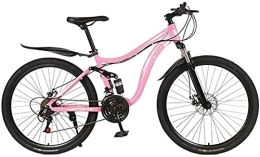 UYHF Fahrräder UYHF Erwachsene Mountainbike mit 26-Zoll-Rad-Umwerfer Leichter robuster Aluminiumrahmen Fahrrad 21 / 24 / 27 Geschwindigkeit Dual-Scheibenbremsen Vordere Federgabel Pink-27 Speed