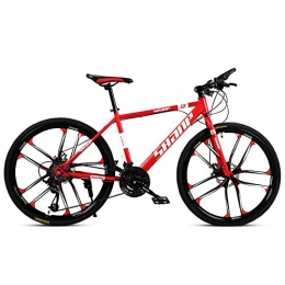 XNEQ Mountainbike XNEQ 24 / 27 / 30inch, Integrierte Zehn-Schneidrad Erwachsener Fahrrad Mountainbike, vorne und hinten Doppelscheibenbremsen, männlich und weiblich Variable Speed ​​Fahrräder, Rot, 30