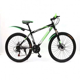 YAOXI Mountainbike YAOXI Mountainbike Mit Stoßdämpfung Der Federgabel, 21-Gang Rutschfester Griff Fahrrad Scheibenbremsen Vorne Und Hinten Kinderfahrrad Jungen-Mädchen-Fahrrad, Black / Green, 24Inch