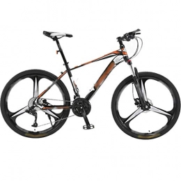 YHRJ Mountainbike YHRJ Fahrrad Für Erwachsene Unisex-Rennräder, Offroad-Mountainbiken, MTB-Rahmen Aus Kohlenstoffstahl, 30-Gang, 24 / 26 / 27, 5-Zoll-Rad, Doppelscheibenbremsen (Color : Black orange-30spd, Size : 26inch)