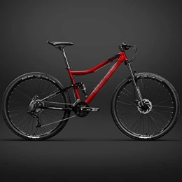 YXGLL Mountainbike YXGLL 26-Zoll-Fahrradrahmen, vollgefedertes Mountainbike, doppelte Stoßdämpfung, mechanischer Rahmen für Scheibenbremsen (red 30 Speeds)