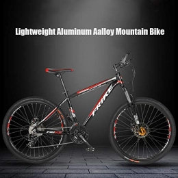 ZXCVB Mountainbike zxcvb 26-Zoll-Mountainbike, 21-Gang, Schwarz & Rot, Aluminiumrahmen Mit Stoßdämpfer-Doppelscheibenbremsen Für Erwachsene Schüler