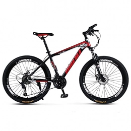 ZYLEDW Fahrräder ZYLEDW Mountainbike 21-Gang-Stahlrahmen 26 Zoll, Stoßdämpfungs-Mountainbike, Leichte Mountainbike-Fahrräder, Rahmen Aus Starker Legierung-Black red||A