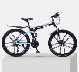 MYMGG Zusammenklappbare Mountainbike 24 Zoll Doppelte Stoßdämpfung Vor Und Nach Rennrädern Für Männer Und Frauen, Black, 24speed