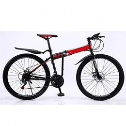 FGKLU Fahrräder 26-Zoll-21-Gang-Falt-Mountainbike für Männer, Frauen, Erwachsene Outdoor-Radfahrrad, Doppelscheibenbremsen Carbonstahlrahmen, MTB