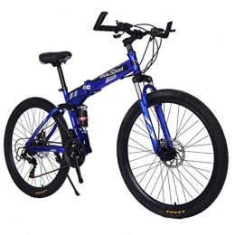 MYMGG Zusammenklappbare Mountainbike 26 Zoll Faltbares Fahrrad Erwachsene Fahrräder Für Männer Frau Doppelscheibenbremssystem, Blau